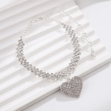 Silver & Gold Charm Diamond Iced Ankle Bracelet