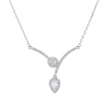 Micro Inlaid Zircon Water Drop V-shaped Necklace Niche High Sense