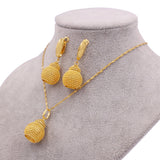 Women's 24K Gold Bridal Necklace Pendant Jewelry Suit