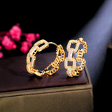 Korean Style Circle Sweet Elegant Light Luxury Cutout Earrings