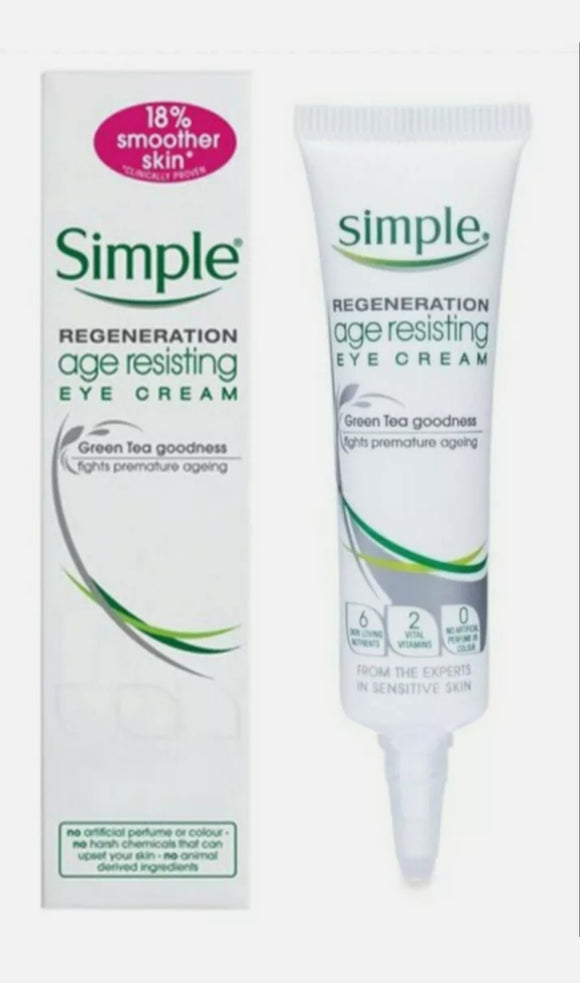 Simple Regeneration Eye Moisturizer Cream Age Resisting Eye Cream 15ml