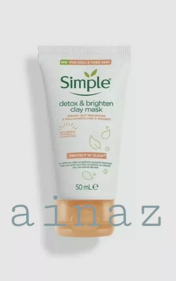 Simple Protect ‘n’ Glow detox & brighten clay mask 50ml For Dull And Tired Skin