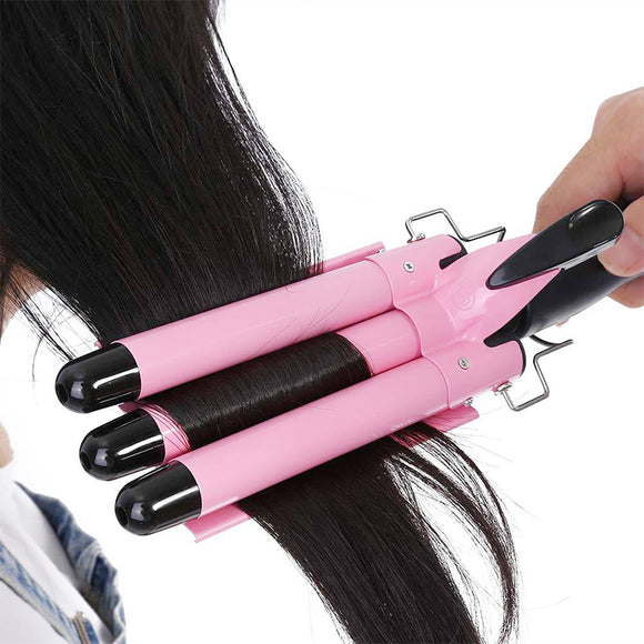 Triple Barrel Ceramic Hair Curler Curling Iron Salon Style Crimper Wave Waver