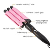 Triple Barrel Ceramic Hair Curler Curling Iron Salon Style Crimper Wave Waver