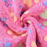 Warm Pet Mat Paw Print Cat Dog Puppy Fleece Soft Blanket Bed Cushion Cover - 76x52cm